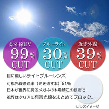 Load image into Gallery viewer, サングラス メンズ レディース UVカット ブルーライトカット メガネ IRUV8103-BK-LBL