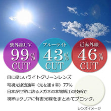 Load image into Gallery viewer, サングラス メンズ レディース UVカット ブルーライトカット メガネ IRUV8103-BK-LGR