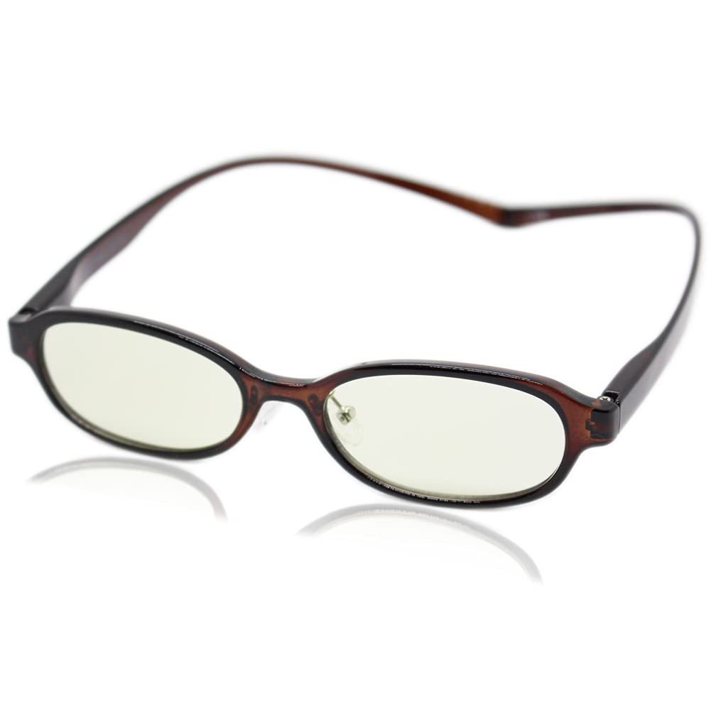 有害光線トリプルカット 首掛け 老眼鏡 8104 ブラウン+1.0