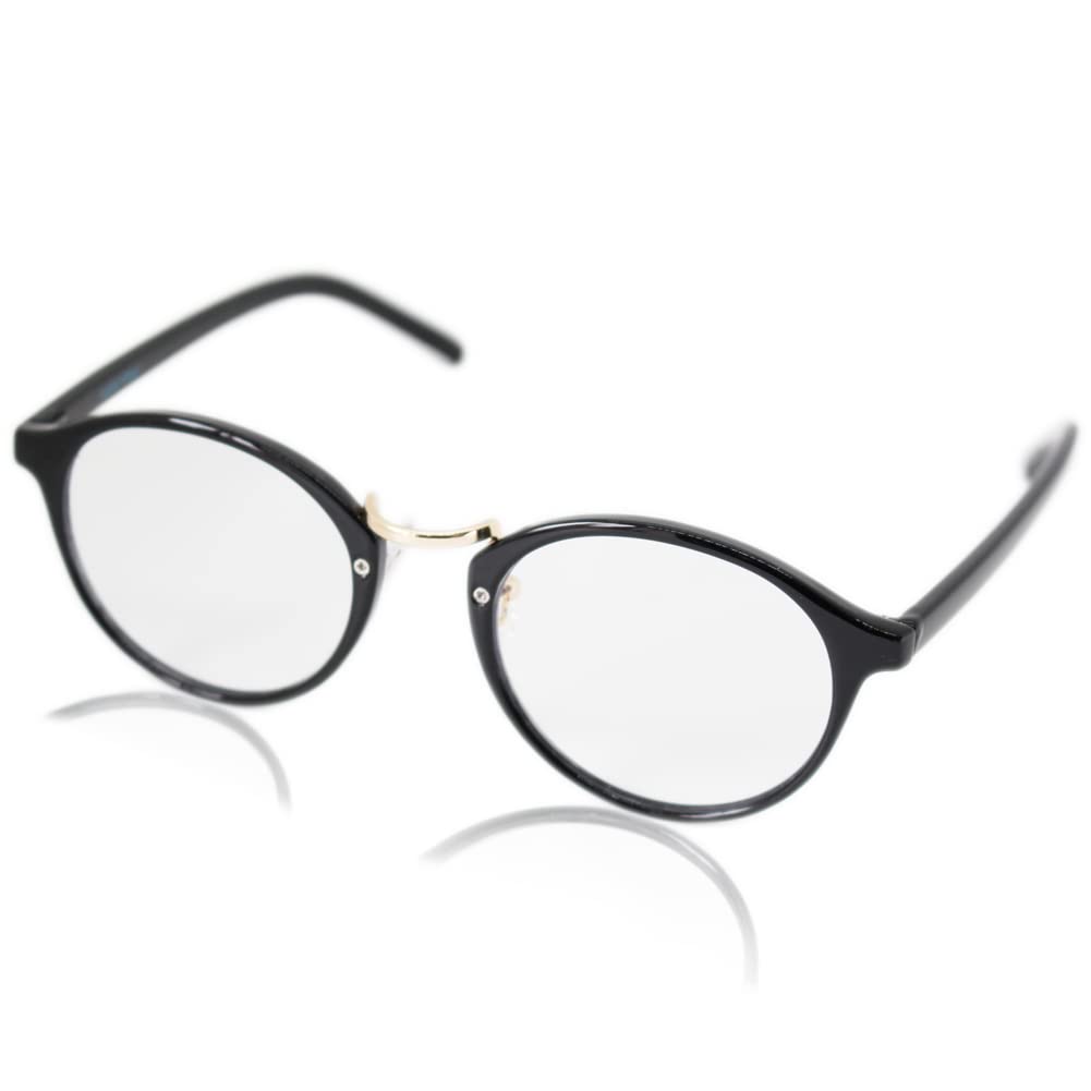 ブルーライトカット クリア 老眼鏡 7108 ブラック+1.0