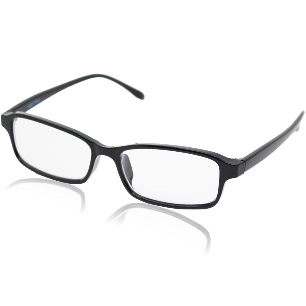 ブルーライトカット スクエア クリア 老眼鏡 ブラック+2.0