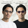 偏光調光 ブロウ サングラス ブラック/ライトスモーク→スモーク